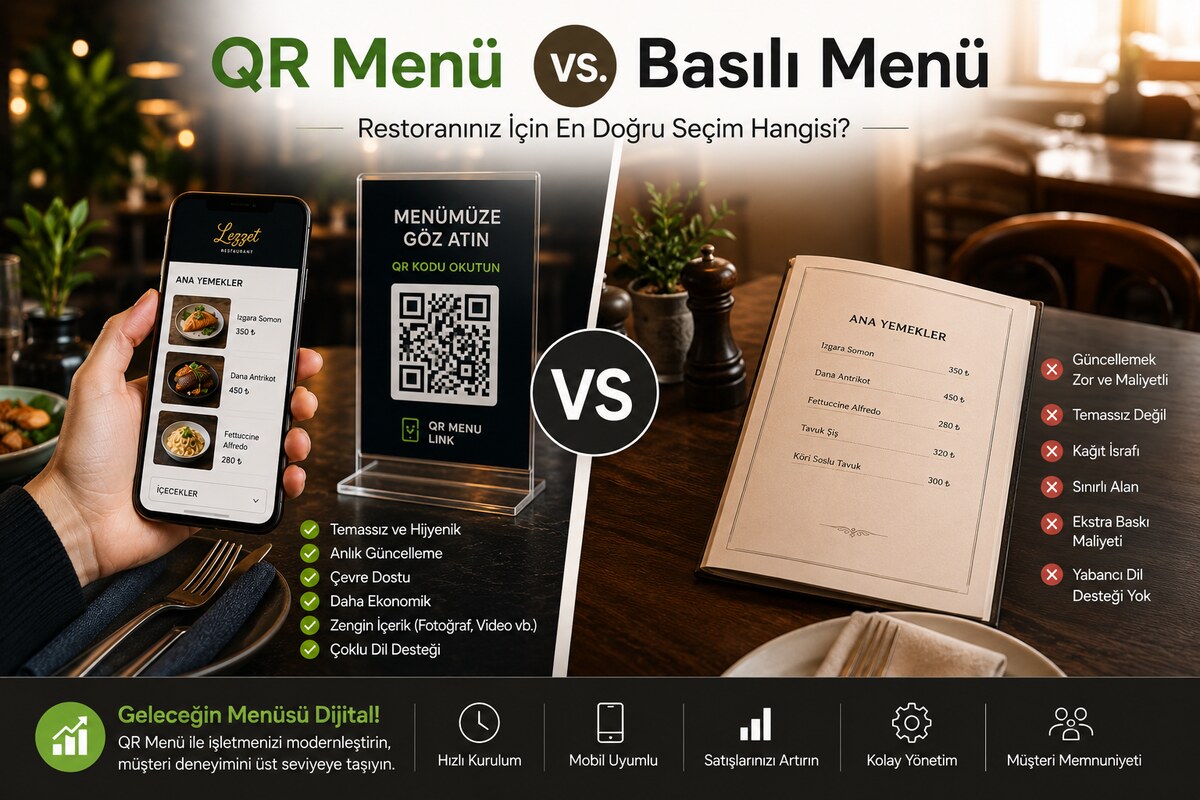QR Menü mü, Basılı Menü mü? Restoranlar İçin Karşılaştırma